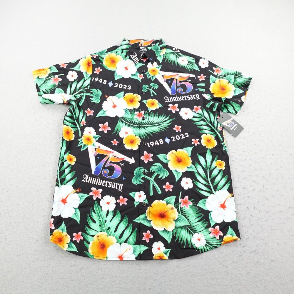 Inn n Out Burger Shirt Mens Large Green Hawaiian 75th Anniversary Button Up NEW